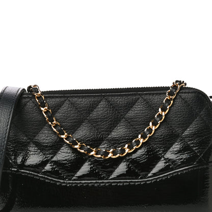 Chanel Patent Goatskin Quilted Small Gabrielle Clutch With Chain Black 10 of 16