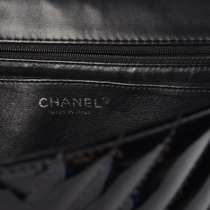 Chanel Patent Chevron Quilted Jumbo Single Flap Black 6 of 9