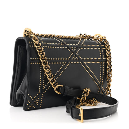 Christian Dior Lambskin Studded Medium Diorama Flap Bag Black 3 of 11