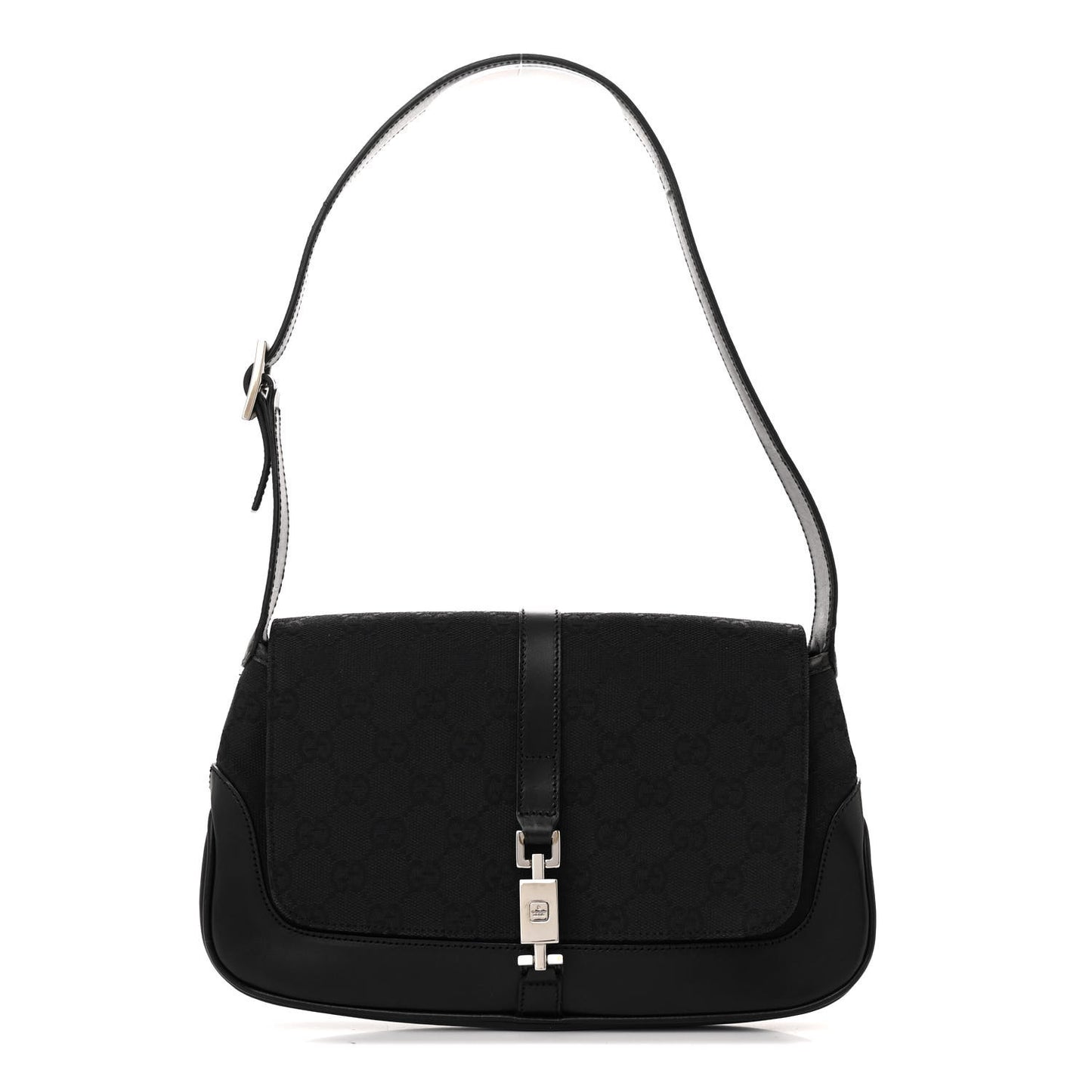 Monogram Small Jackie O Flap Hobo Black