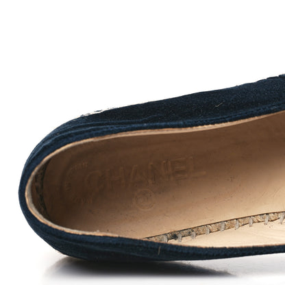 Chanel Velvet CC Espadrilles 41 Dark Navy Black 8 of 9