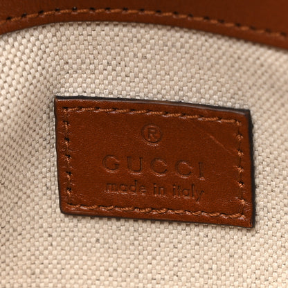 Gucci New Canvas Charisma Calfskin Crystal GG Monogram Mini Horsebit 1955 Shoulder Bag Camel Ebony 6 of 14