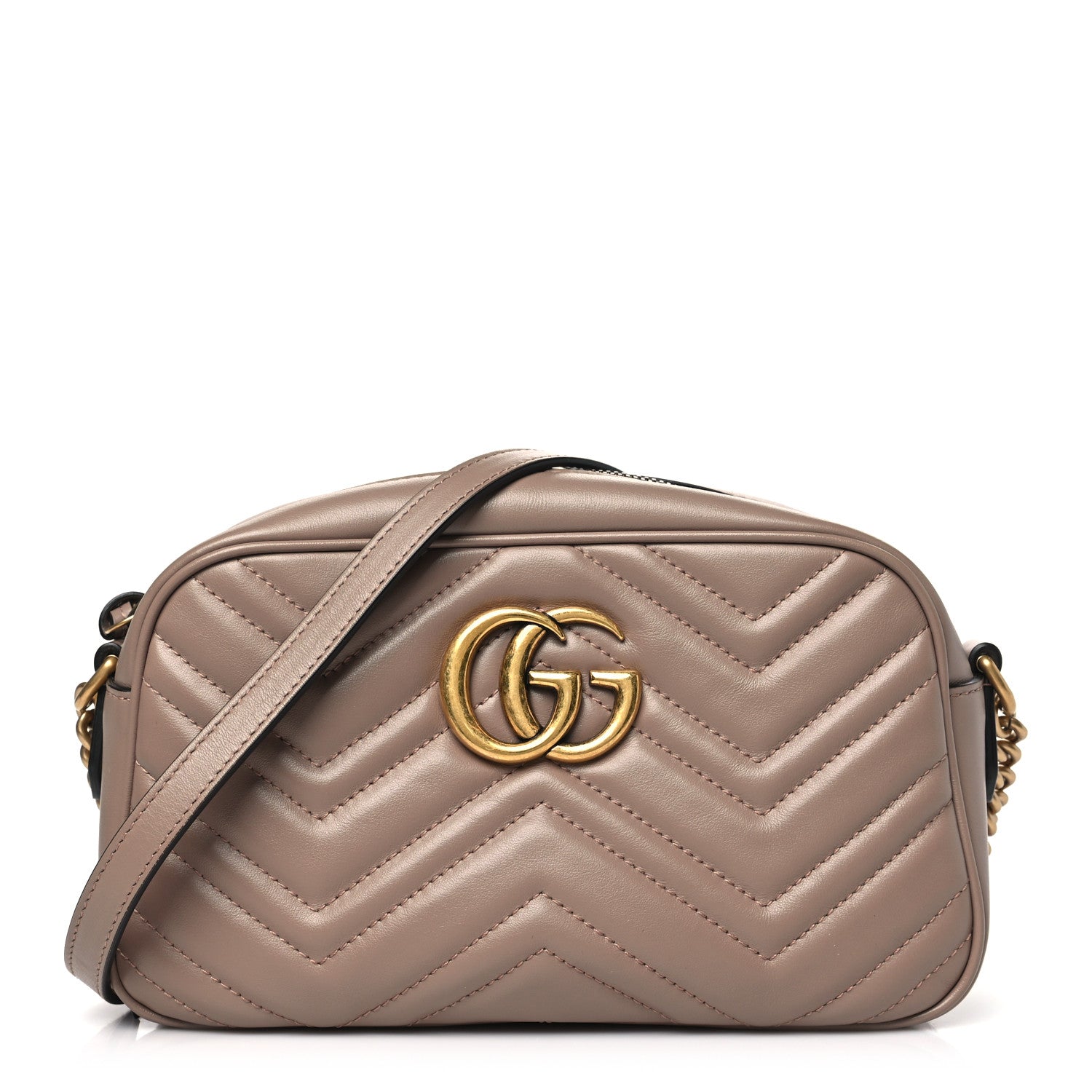 Gucci Calfskin Matelasse Small GG Marmont Chain Shoulder Bag Porcelain Rose 1 of 12