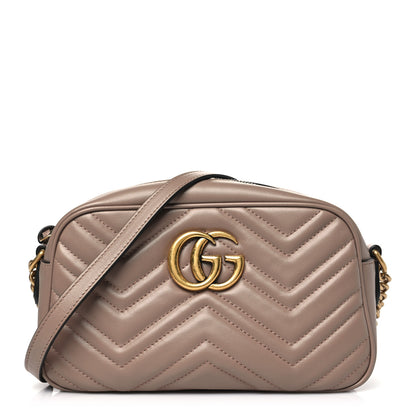 Gucci Calfskin Matelasse Small GG Marmont Chain Shoulder Bag Porcelain Rose 1 of 12