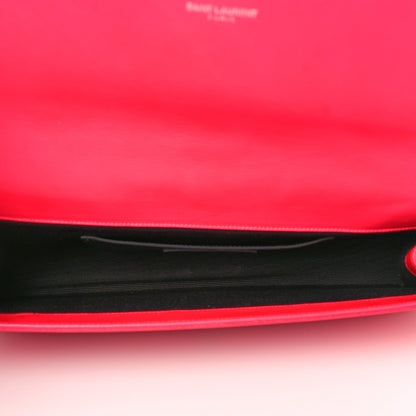 Saint Laurent Calfskin Classic Monogram Cassandre Clutch Lipstick Fuchsia 5 of 7