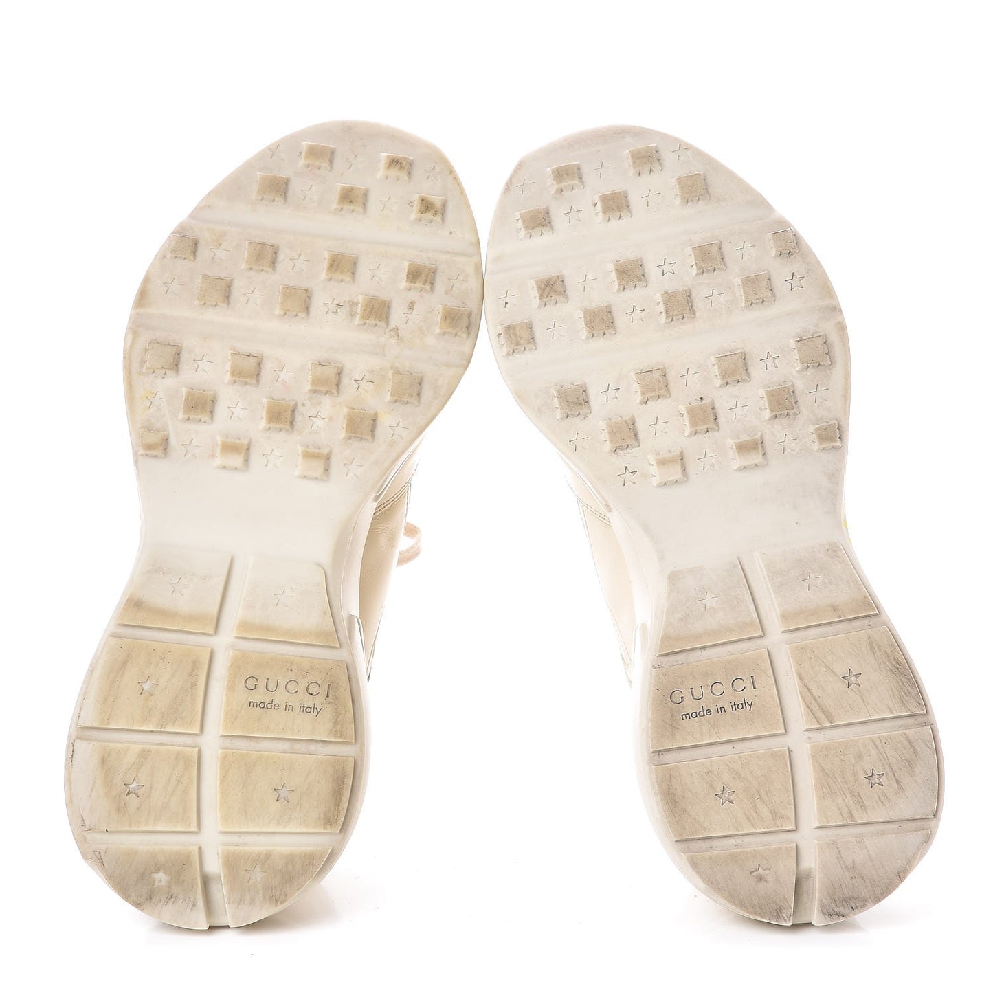 Calfskin Interlocking G Logo Mens Rhyton Sneakers 9 Ivory