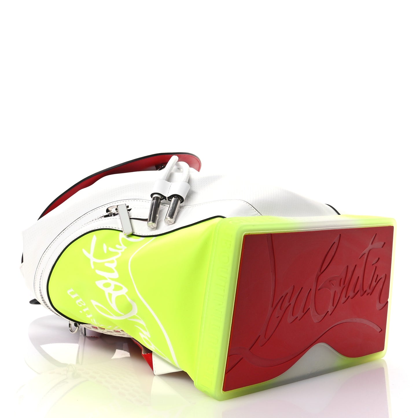 Calfskin Explorafunk Backpack Bianco Fluo Yellow