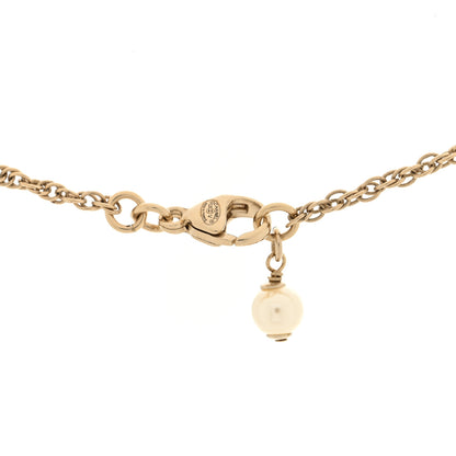 Chanel Crystal Pearl CC Pendant Necklace Gold 4 of 5