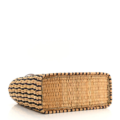 Loewe Raffia Paula's Ibiza Reed Square Basket Tote Bag Natural Black Pecan 4 of 9