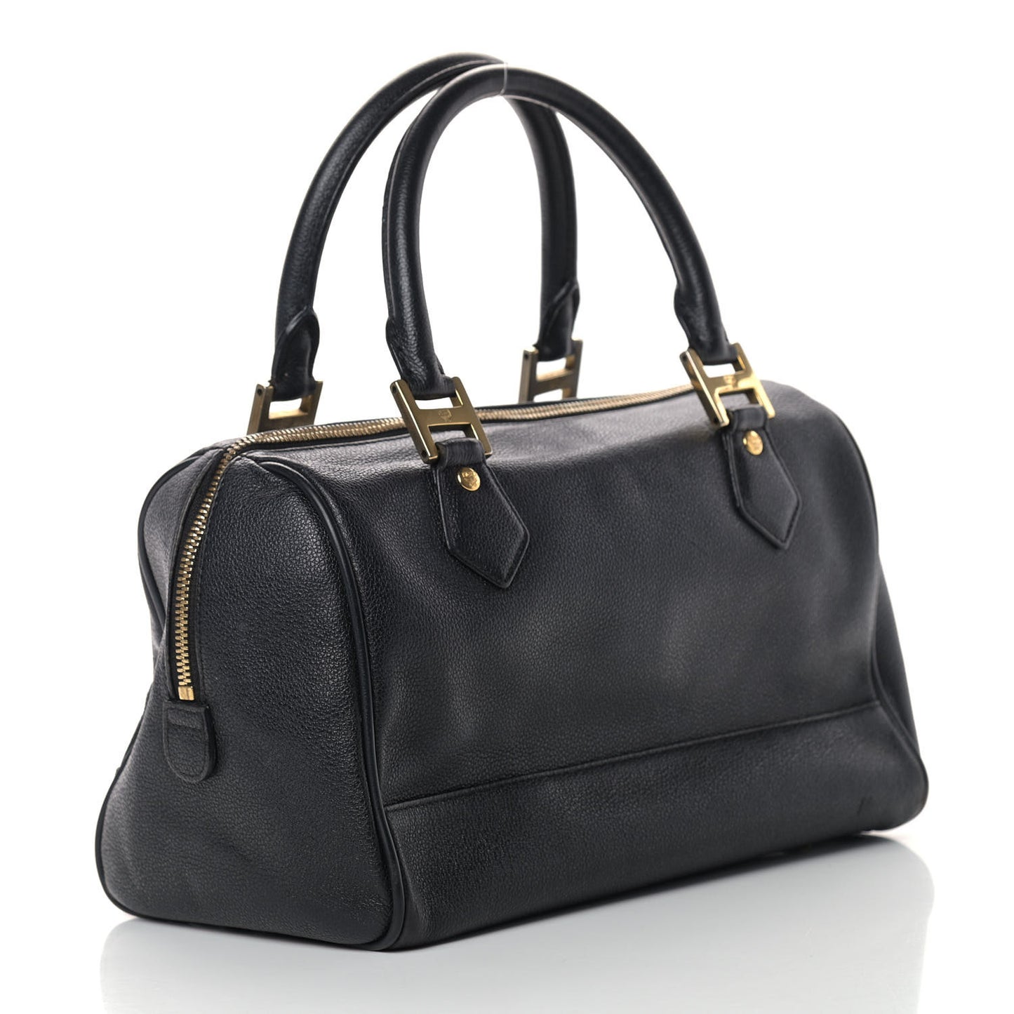 Grained Calfskin Boston Bag