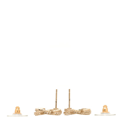 Chanel Crystal Timeless CC Earrings Light Gold 3 of 6