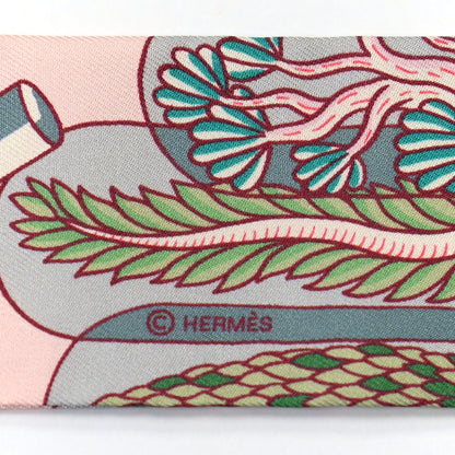 Hermes Silk Exposition Universelle Twilly Rose Poudre Vert 3 of 4