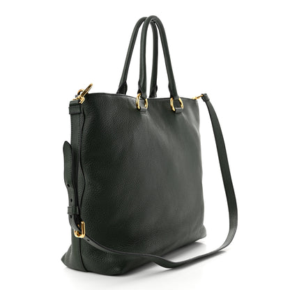 Prada Vitello Daino Shopping Tote Foresta 3 of 11