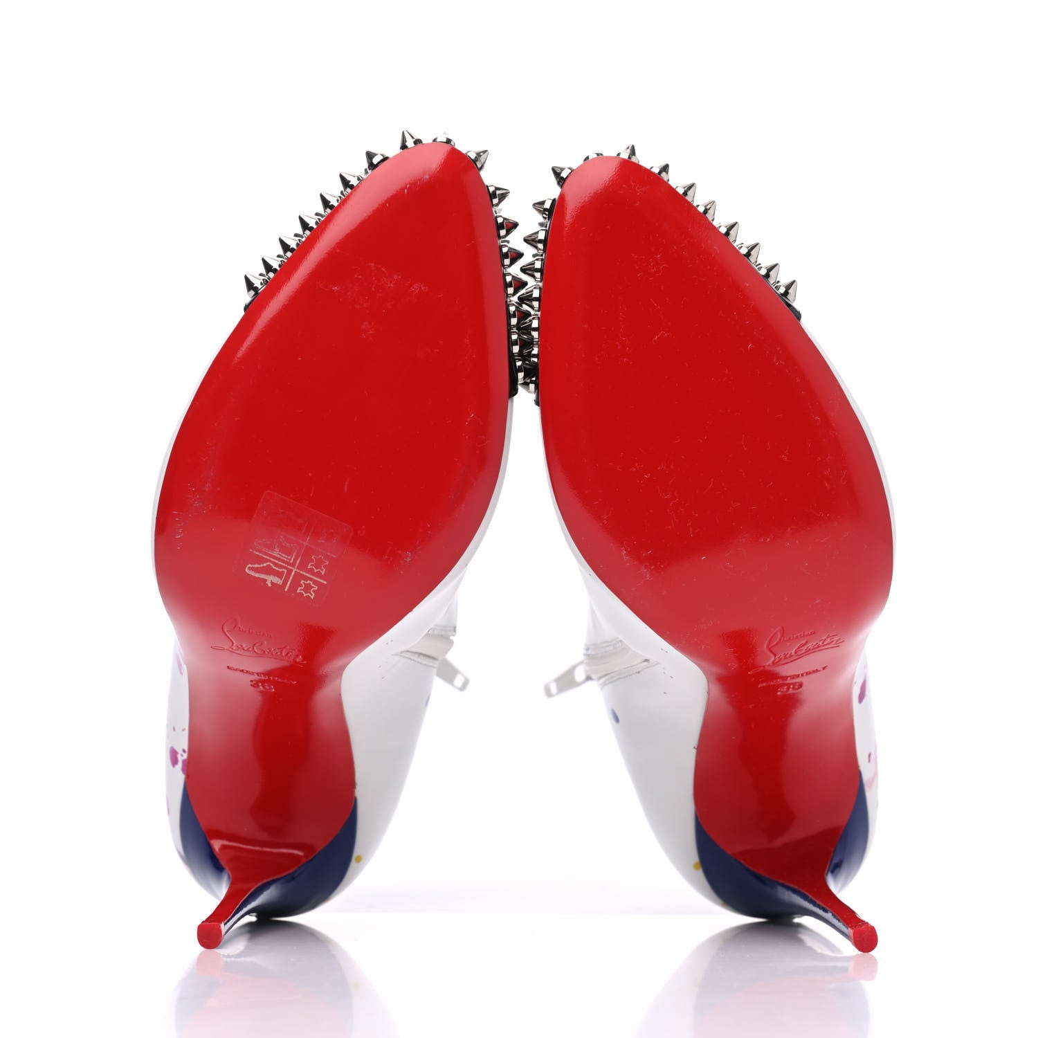 Christian Louboutin Calfskin Patent Love Is A Boot 100 Booties 38 White 5 of 12
