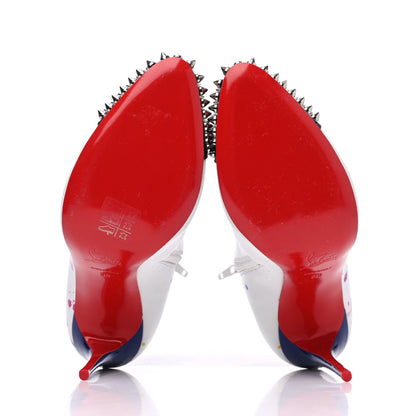 Christian Louboutin Calfskin Patent Love Is A Boot 100 Booties 38 White 5 of 12