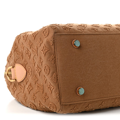 Louis Vuitton Denim Monogram Stone Speedy Bandouliere 35 Caramel 8 of 9
