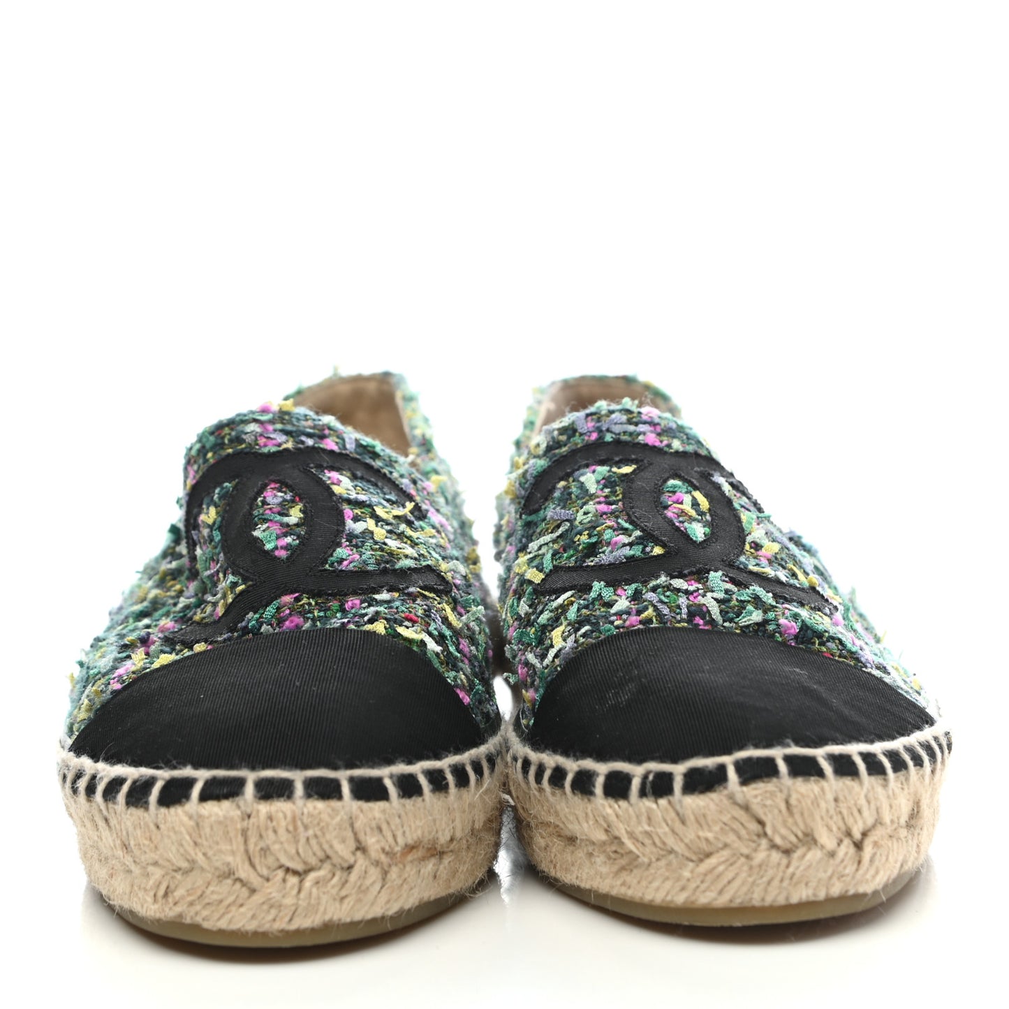 Tweed CC Espadrilles 38 Turquoise Multicolor