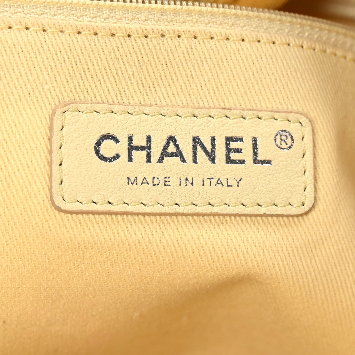 Chanel Canvas Medium Deauville Tote Light Yellow 6 of 9