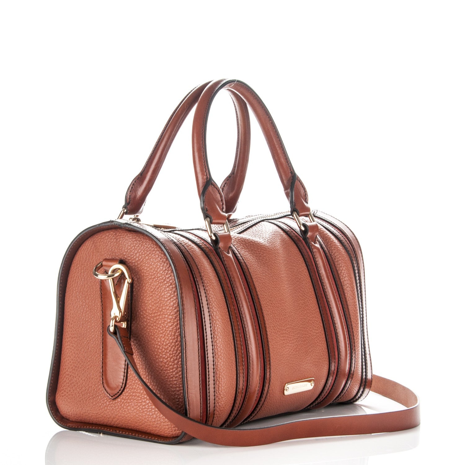 Burberry Grainy Calfskin Medium Alchester Bowling Bag Brown 3 of 7