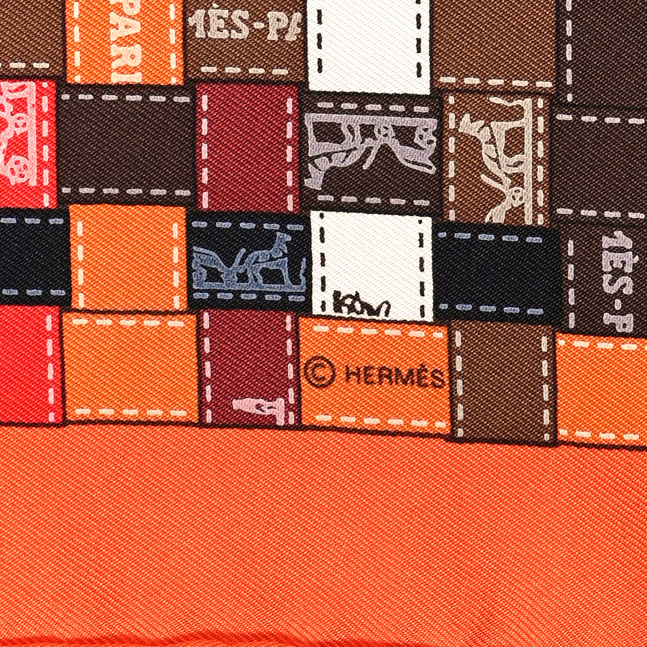 Silk Bolduc Au Carre Scarf 90 Orange