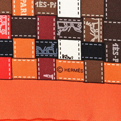 Hermes Silk Bolduc Au Carre Scarf 90 Orange 3 of 4
