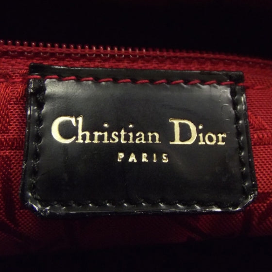 Patent Cannage Large Lady Dior Black