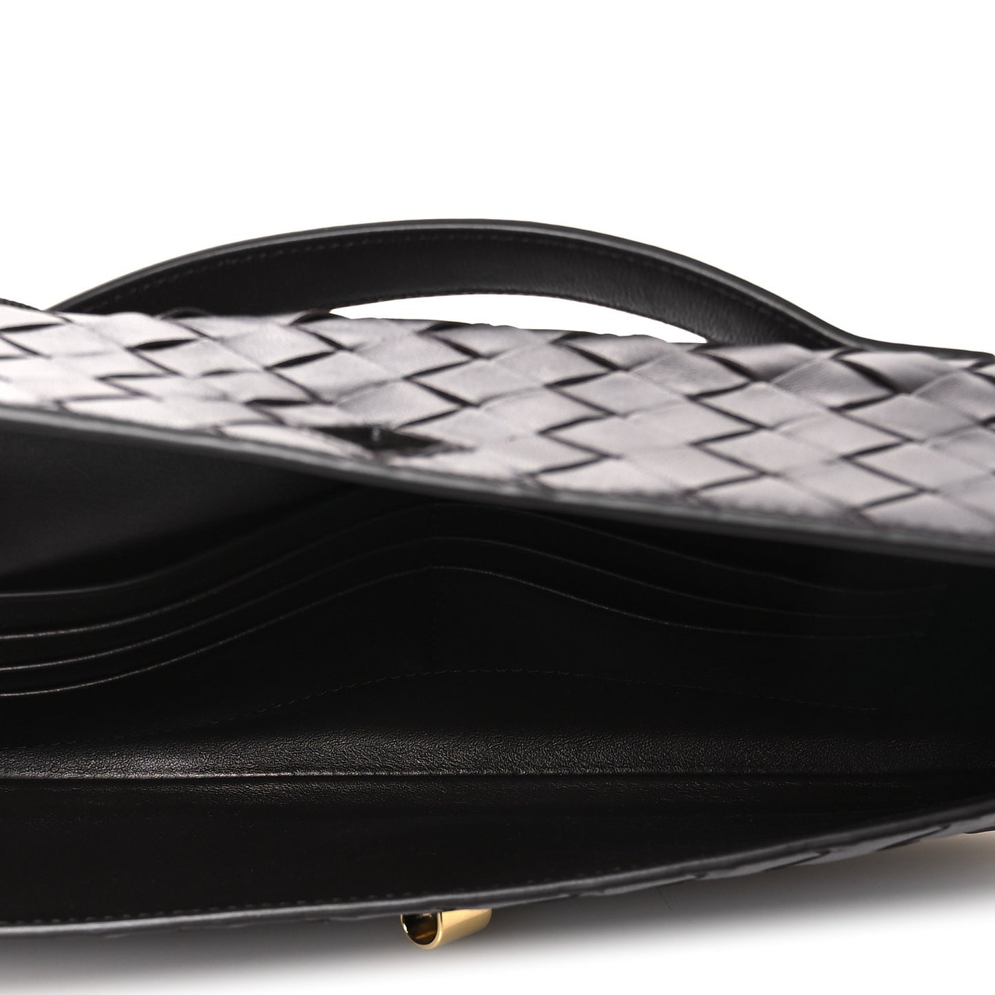 Nappa Intrecciato Long Andiamo Top Handle Clutch Fondant