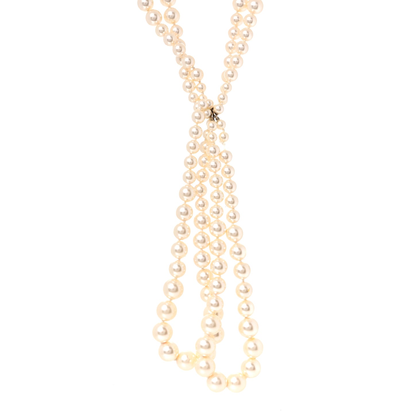 Pearl Multi Strand CC Necklace Gold
