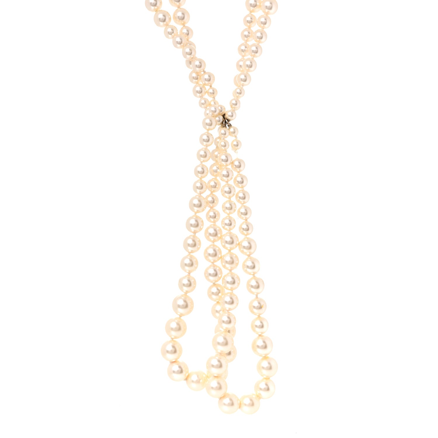 Chanel Pearl Multi Strand CC Necklace Gold 1 of 4