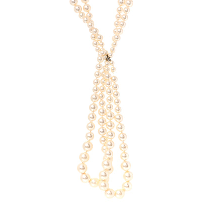 Chanel Pearl Multi Strand CC Necklace Gold 1 of 4