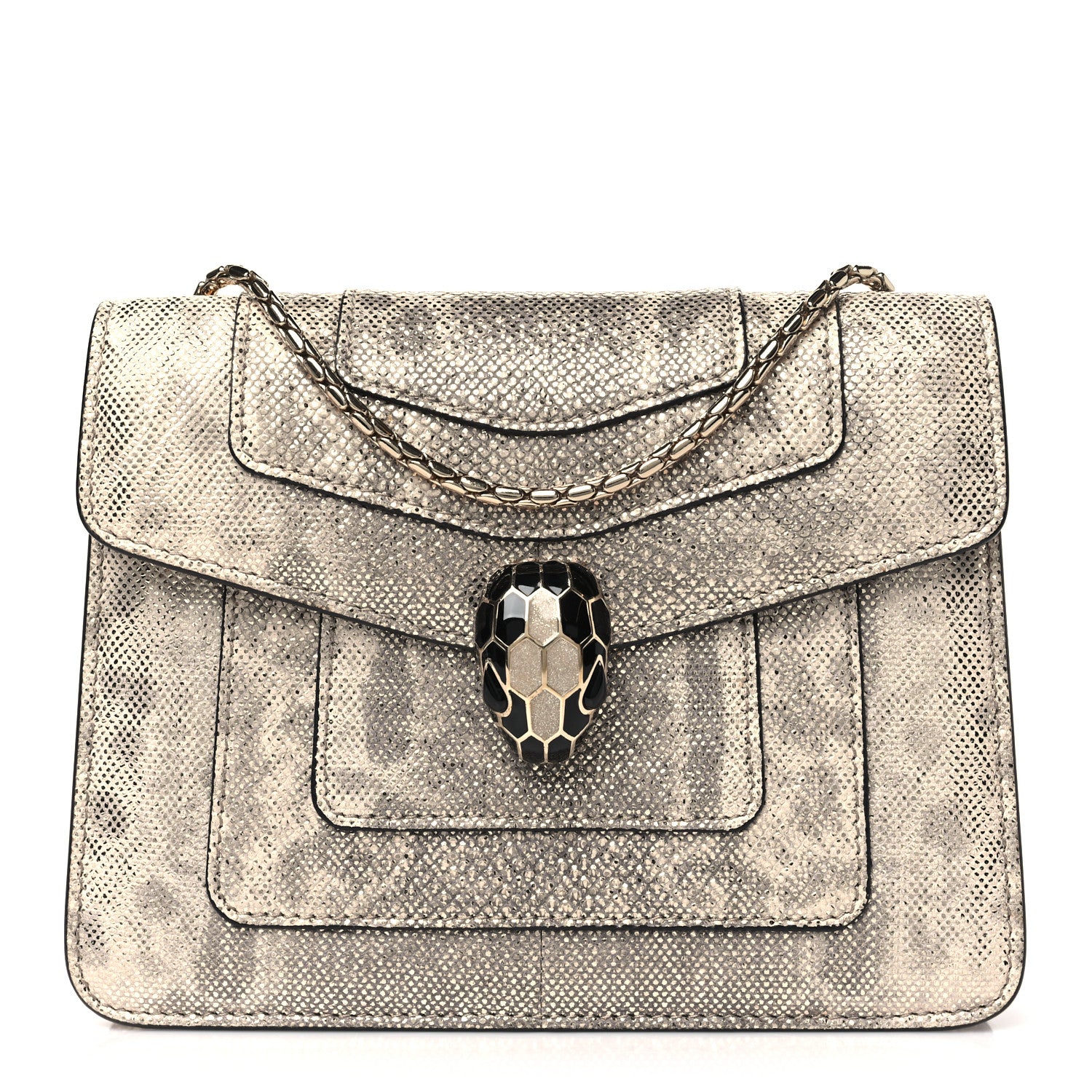 Bulgari Metallic Karung Serpenti Forever Crossbody Gold 1 of 9