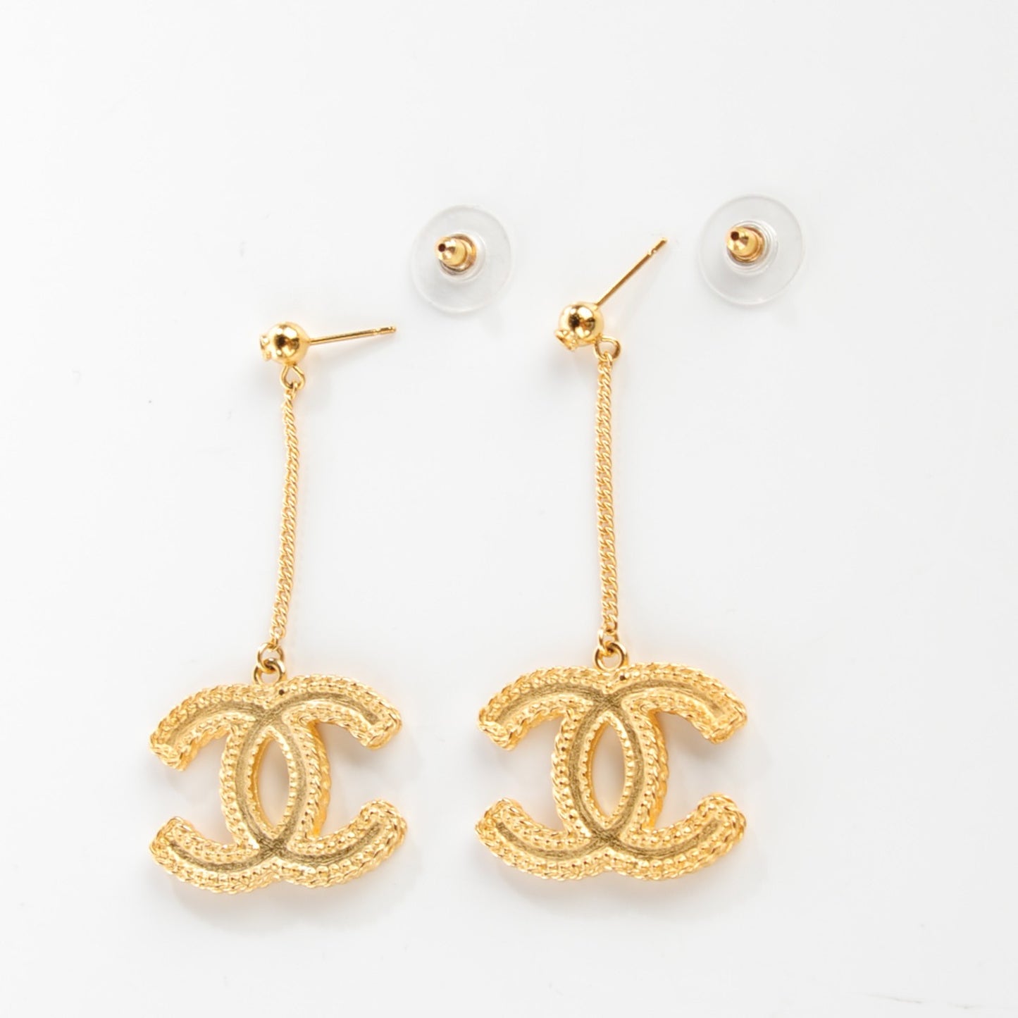 CC Drop Earrings Matte Gold