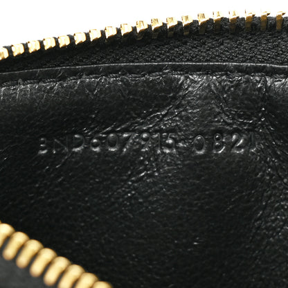 Saint Laurent Monogram Grain de Poudre 5 Fragments Zip Pouch Card Holder Black 7 of 8