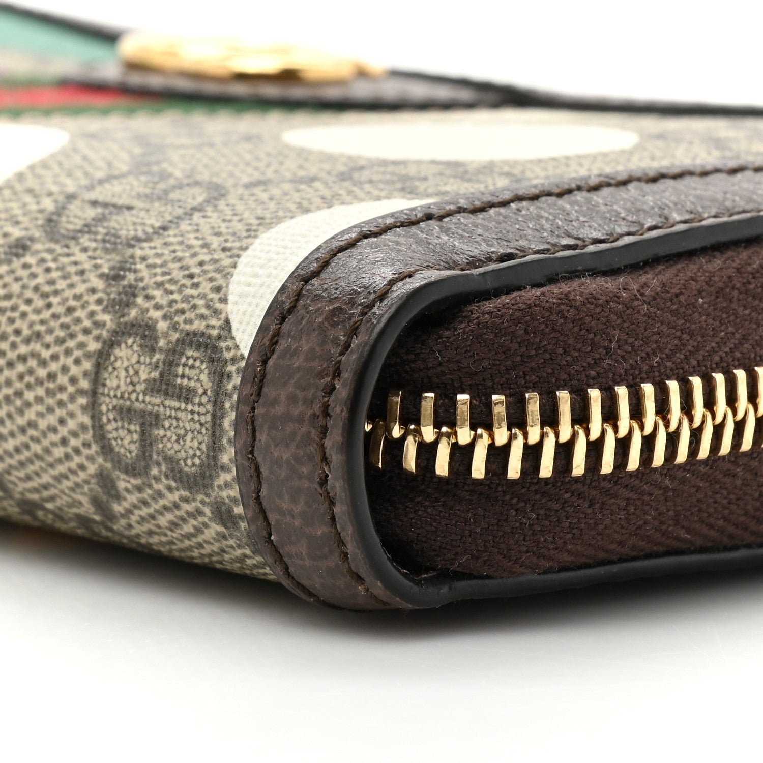 Gucci GG Supreme Monogram Web Geometric Ophidia Zip Around Wallet Beige Multicolor Brown Sugar 11 of 13