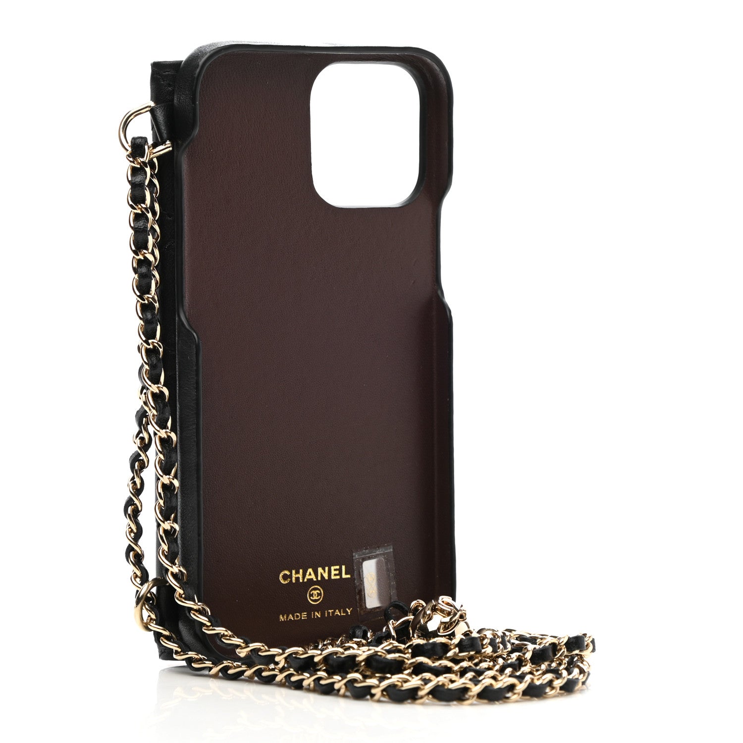 Chanel Lambskin Quilted iPhone XII Pro Max Case With Chain Black 2 of 7