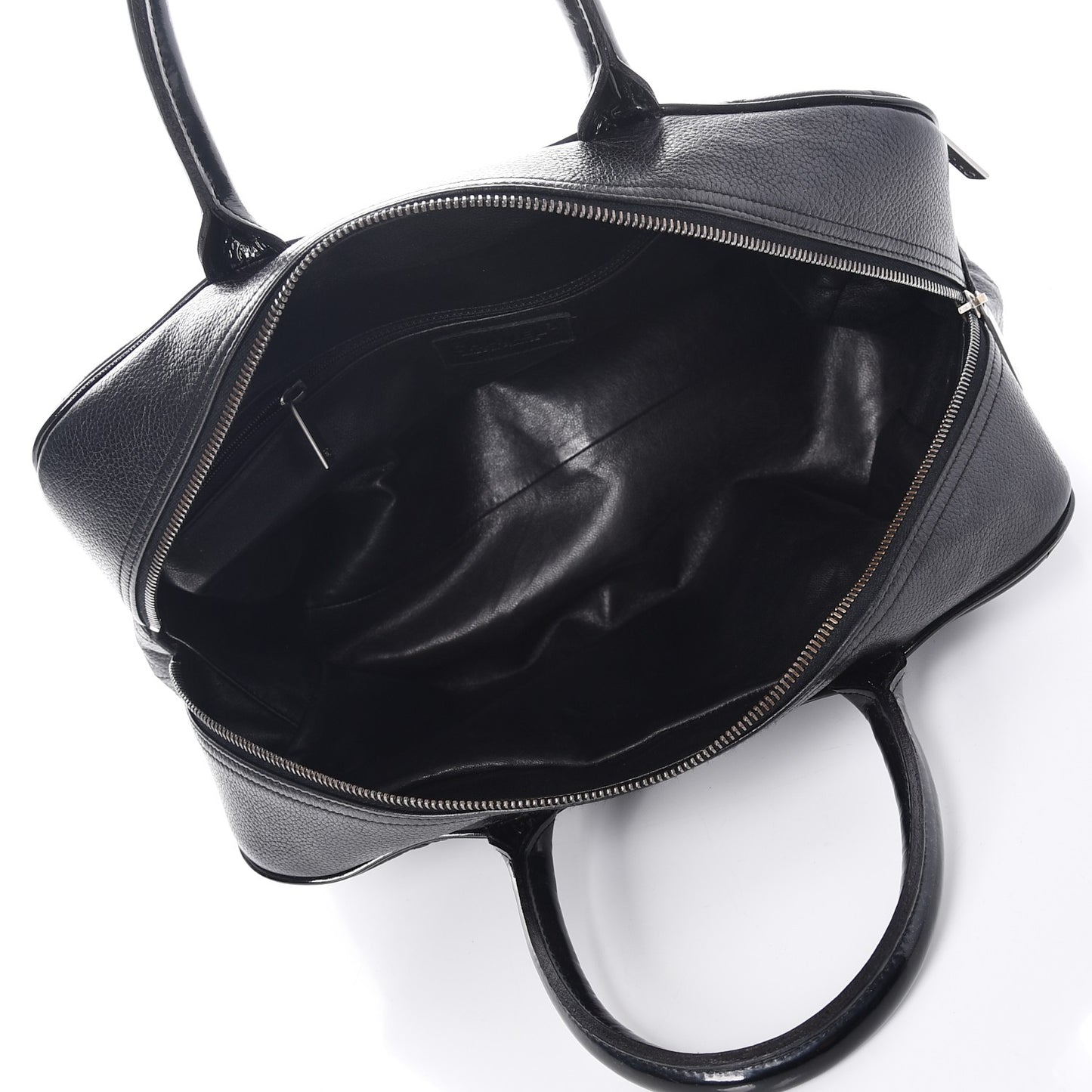 Caviar Patent Quilted Large Bowler Black