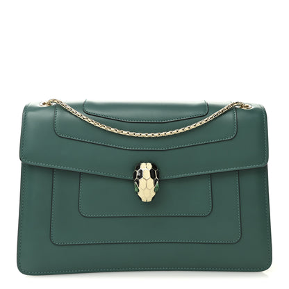 Bulgari Calfskin Serpenti Forever Shoulder Bag Emerald Green 1 of 12