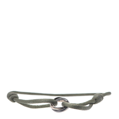 Cartier 18K White Gold Ceramic Trinity Cord Bracelet Green 1 of 5