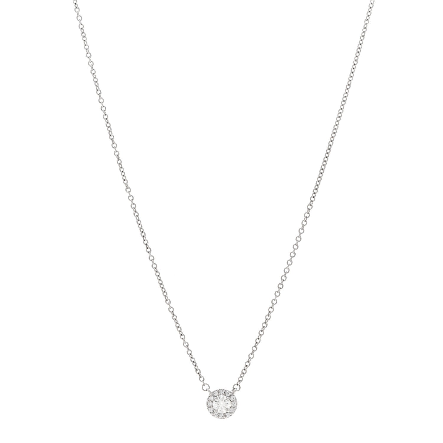 Tiffany Platinum Diamond .22ct Soleste Pendant Necklace 1 of 5