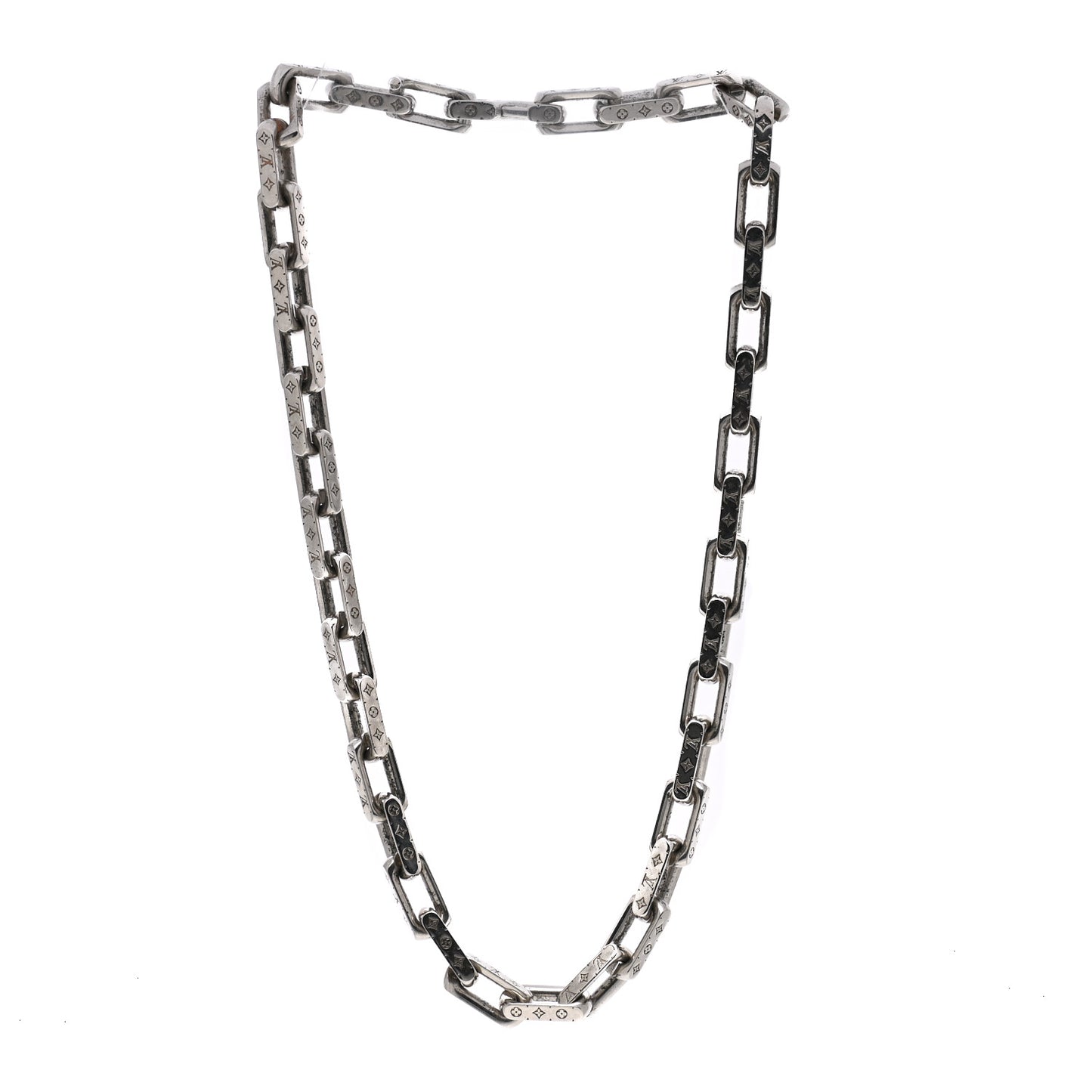 Monogram Chain Necklace Silver