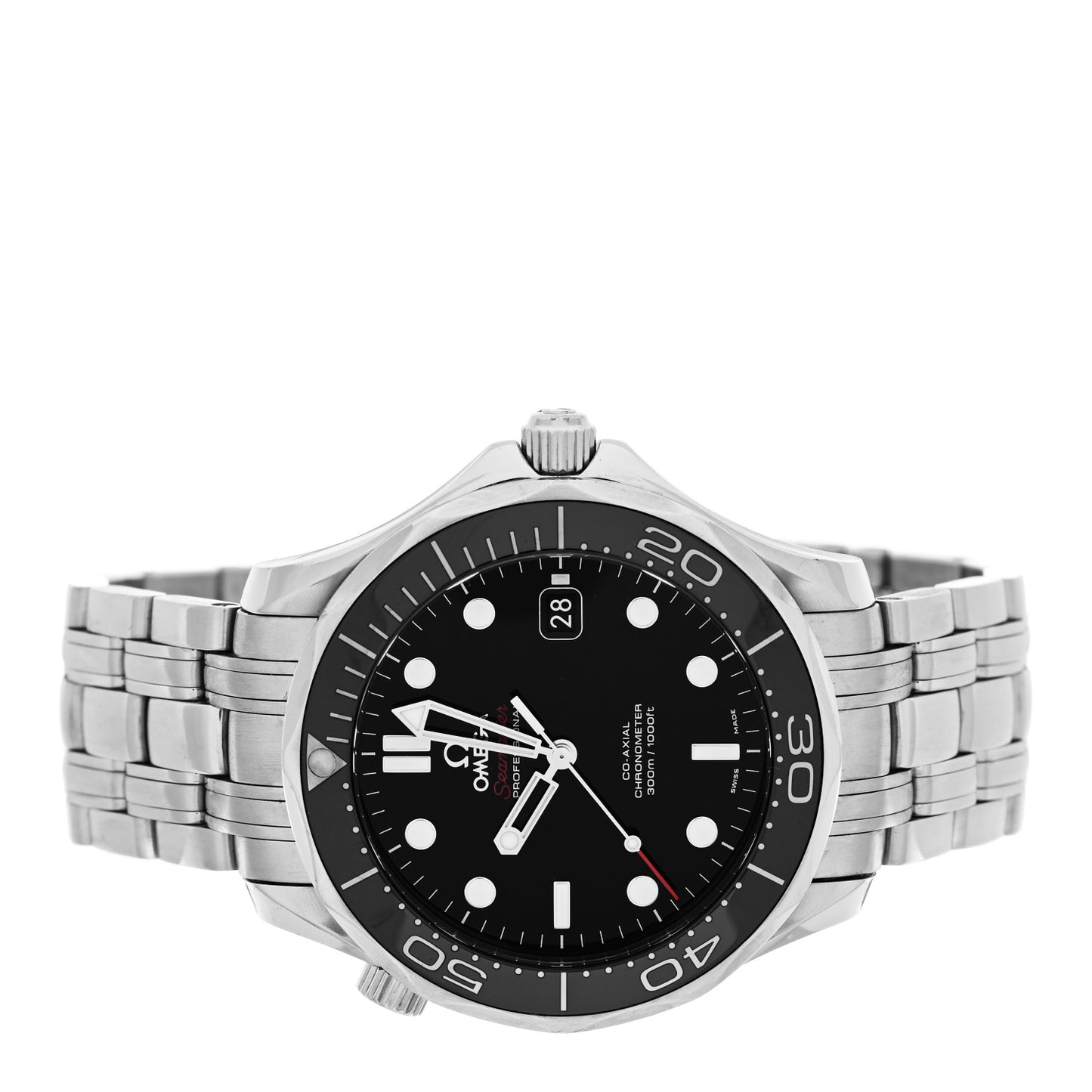 Stainless Steel 41mm Seamaster Professional Co-Axial Diver Automatic Watch Black 212.30.41.20.01.003