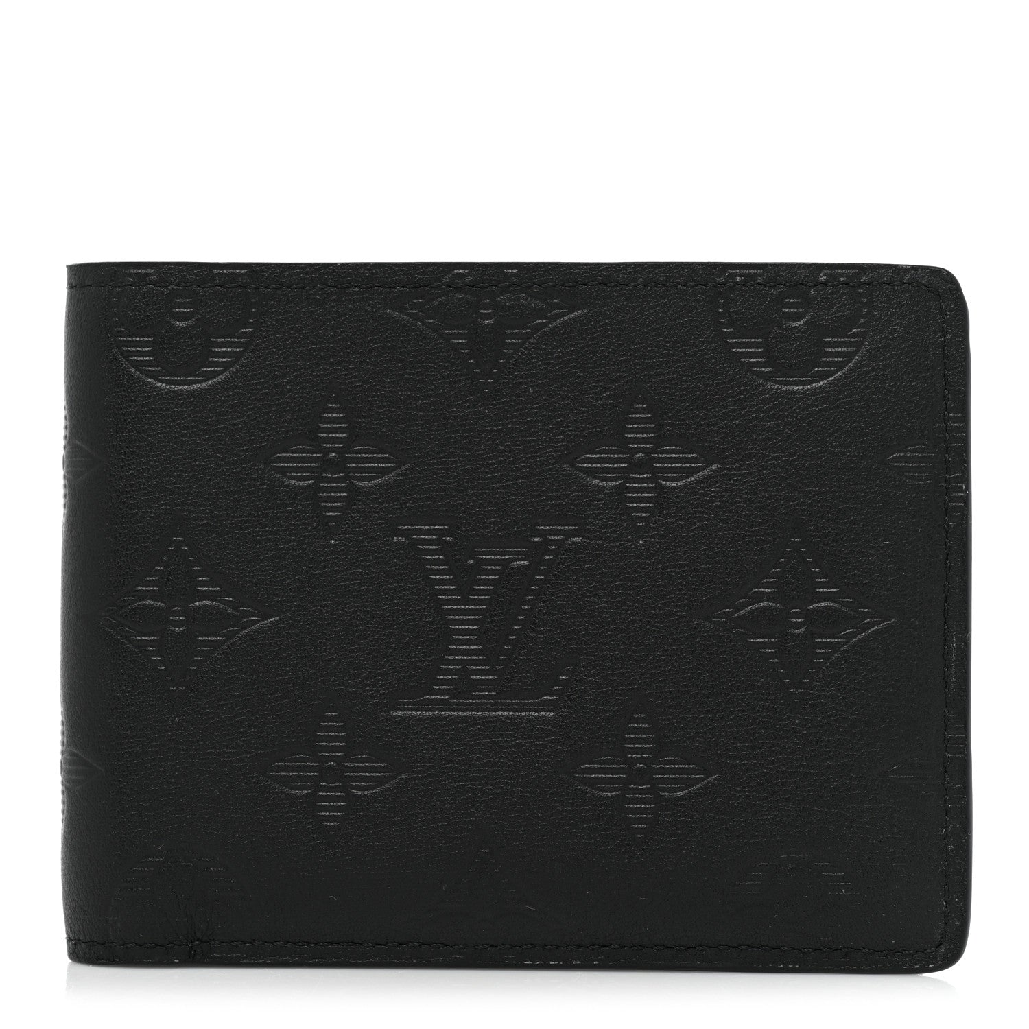 Louis Vuitton Calfskin Monogram Shadow Multiple Wallet Black 1 of 10