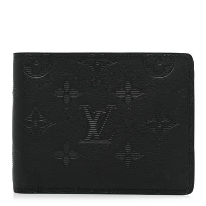 Louis Vuitton Calfskin Monogram Shadow Multiple Wallet Black 1 of 10
