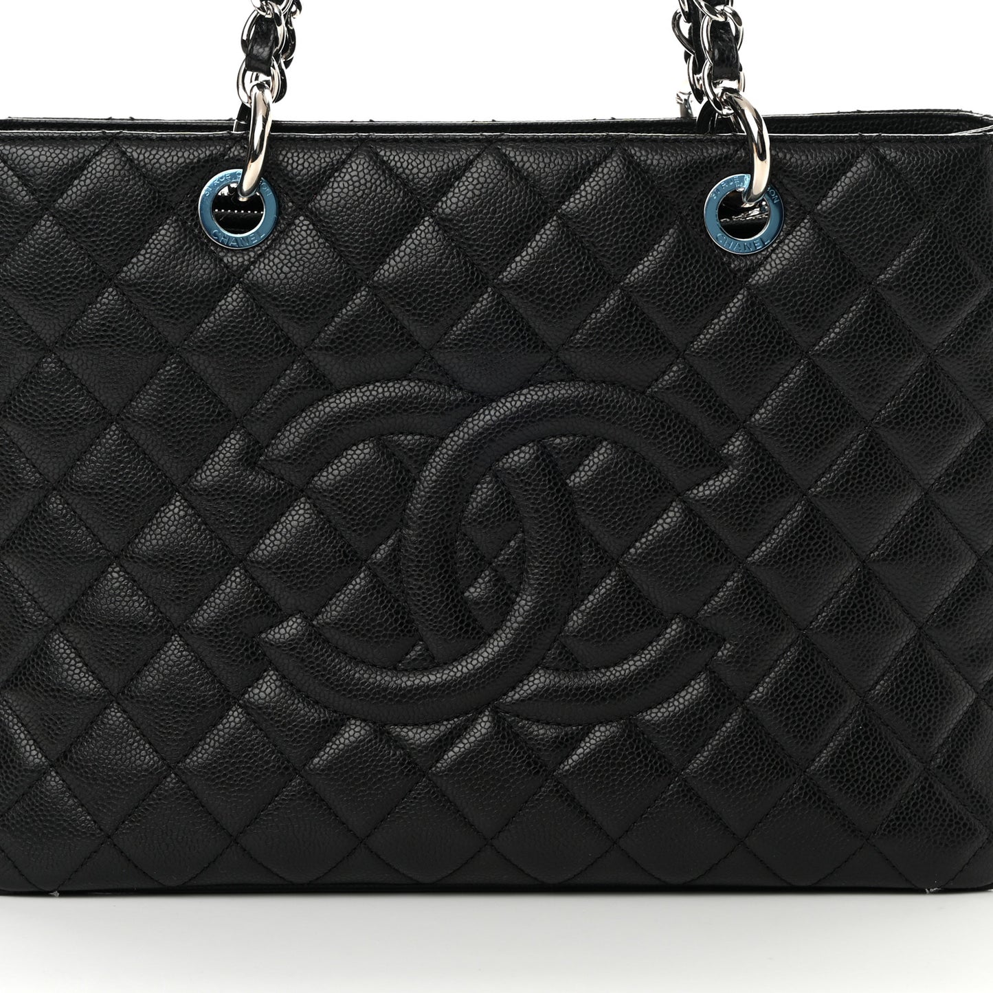 Caviar Quilted Grand Shopping Tote GST Black