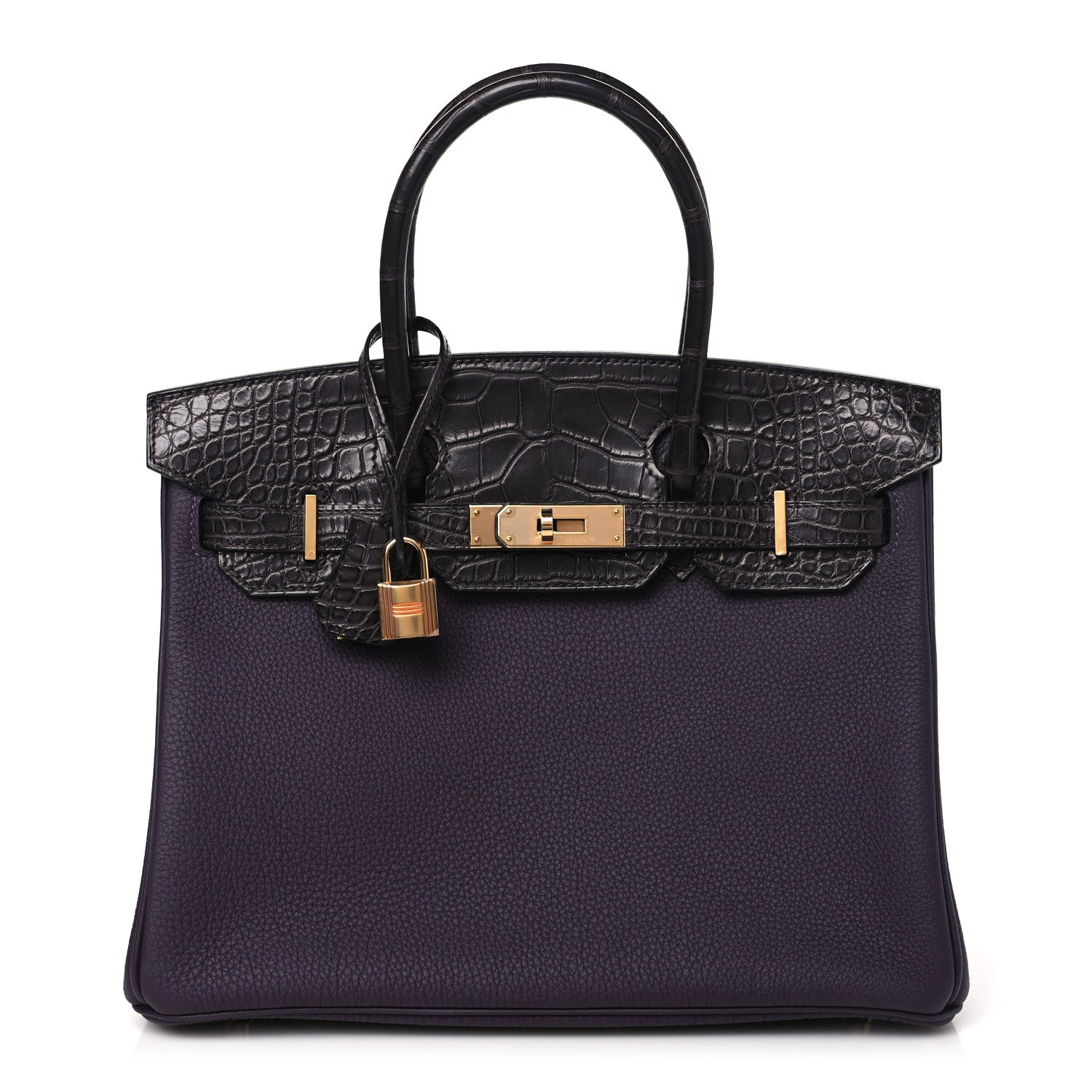 Hermes Togo Matte Alligator Birkin Touch 30 Raisin Prunoir 1 of 23