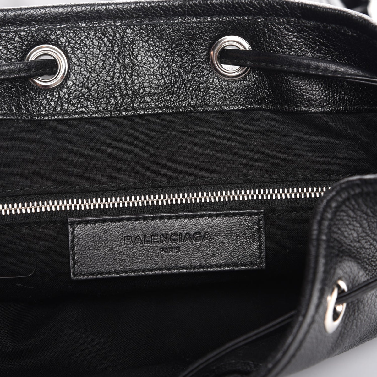 Balenciaga Chevre Silver Metallic Edge Hardware Backpack Black 6 of 7