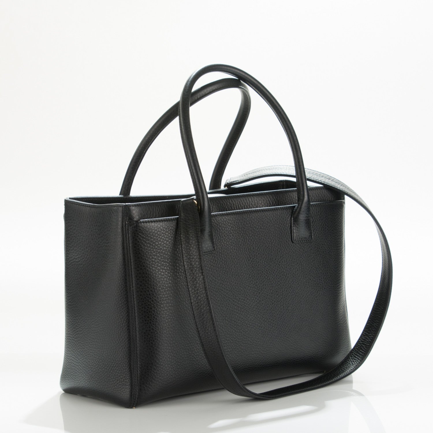 Chanel Calfskin Cerf Executive Shopper Tote Black 3 of 7