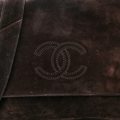Chanel Suede CC Messenger Flap Bag Brown 8 of 12