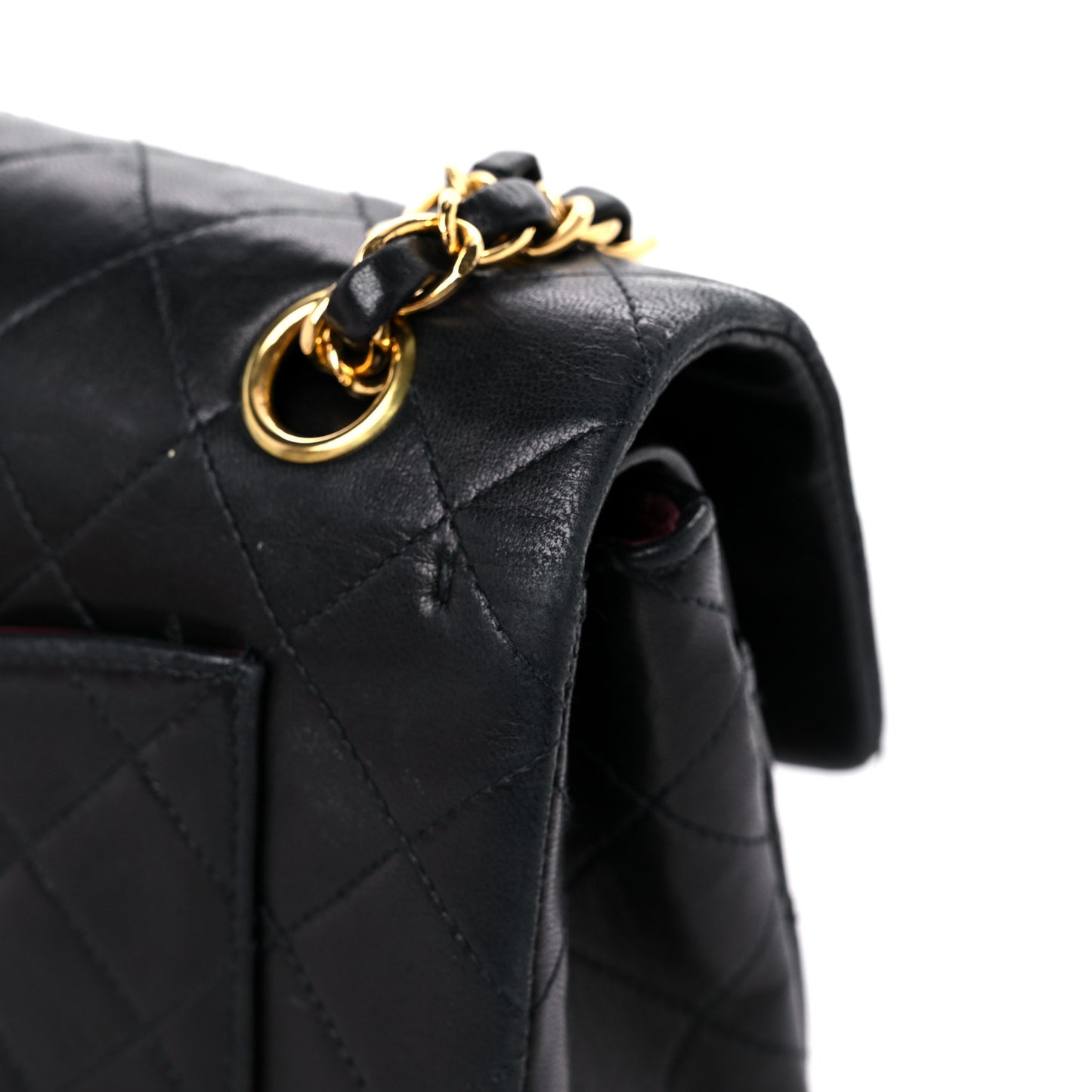Lambskin Quilted Small Double Flap Black