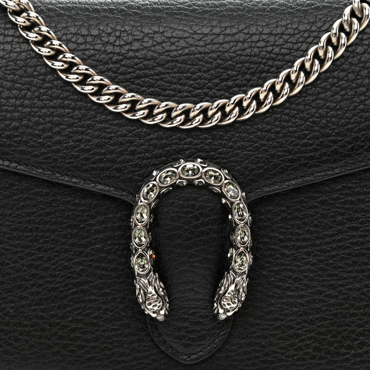 Gucci Calfskin Mini Dionysus Chain Wallet Black 8 of 9